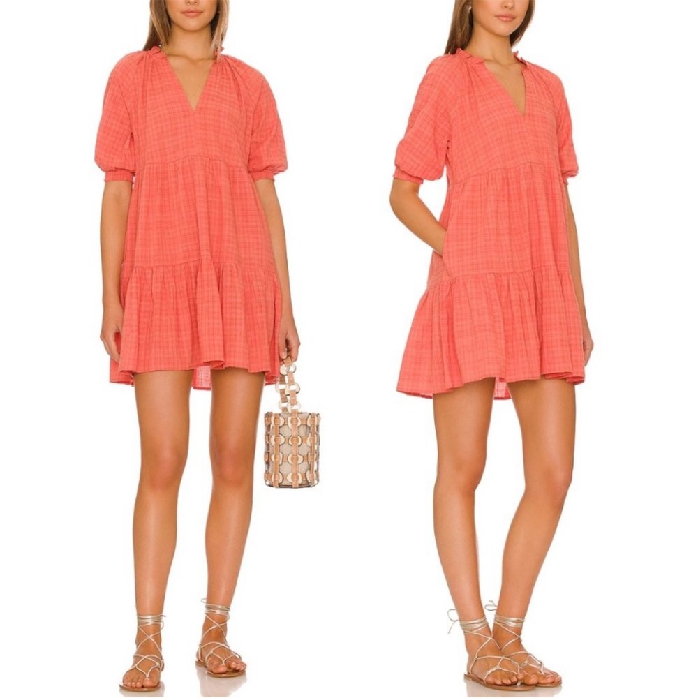 Steve Madden Ruffle Tiered Babydoll Mini Dress Size XL Ginger Beach Vacation